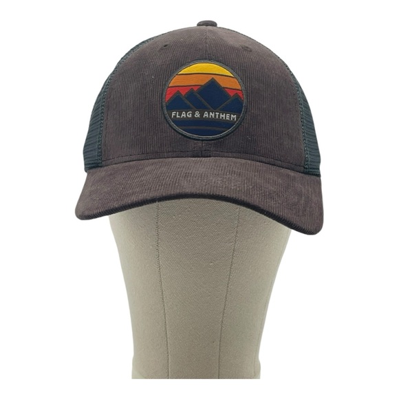 Authentic Flag & Anthem Corduroy & Mesh Hat Embroidered Mountains & Sunset Cap - Picture 3 of 9